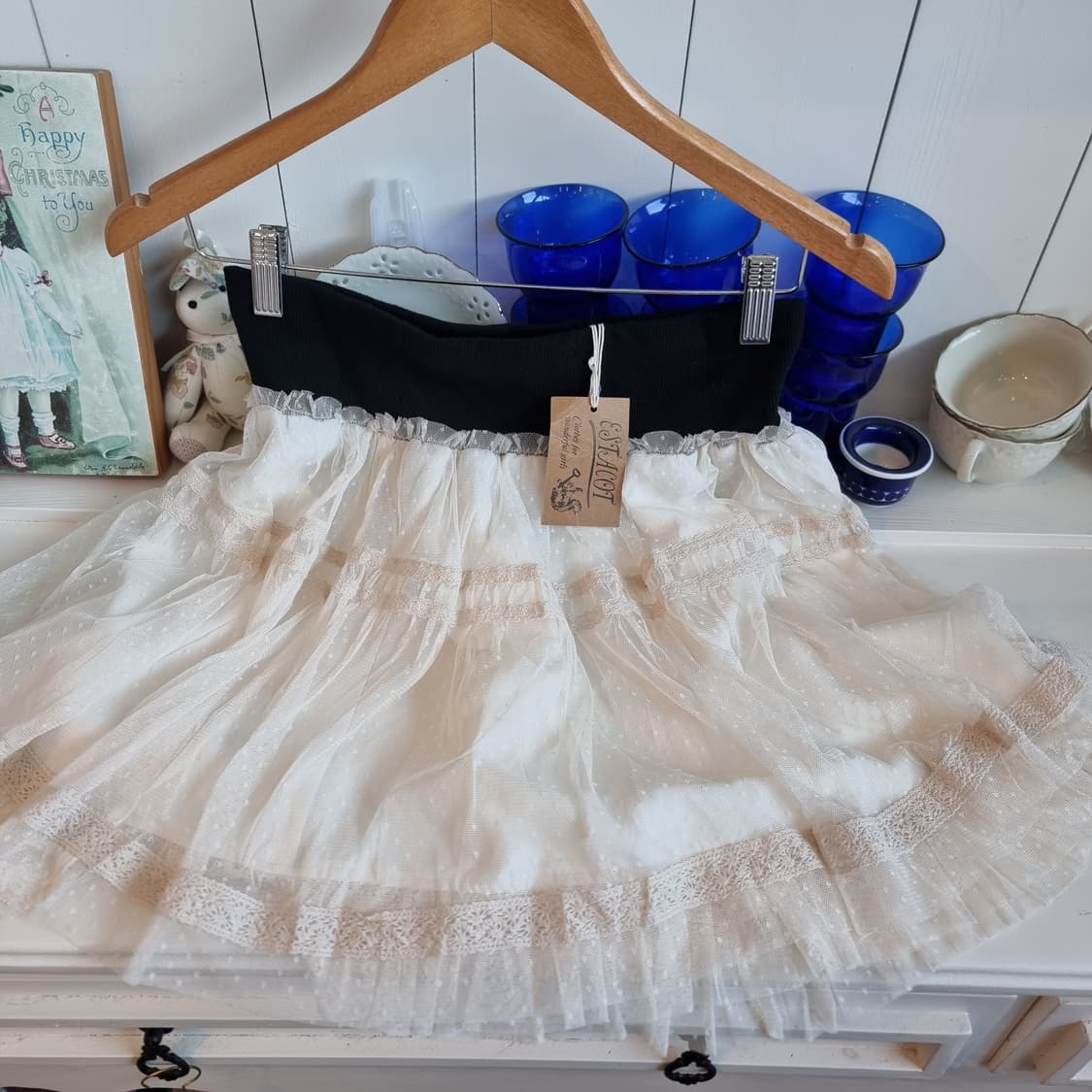 도트 망사 캉캉 스커트 상품이미지3