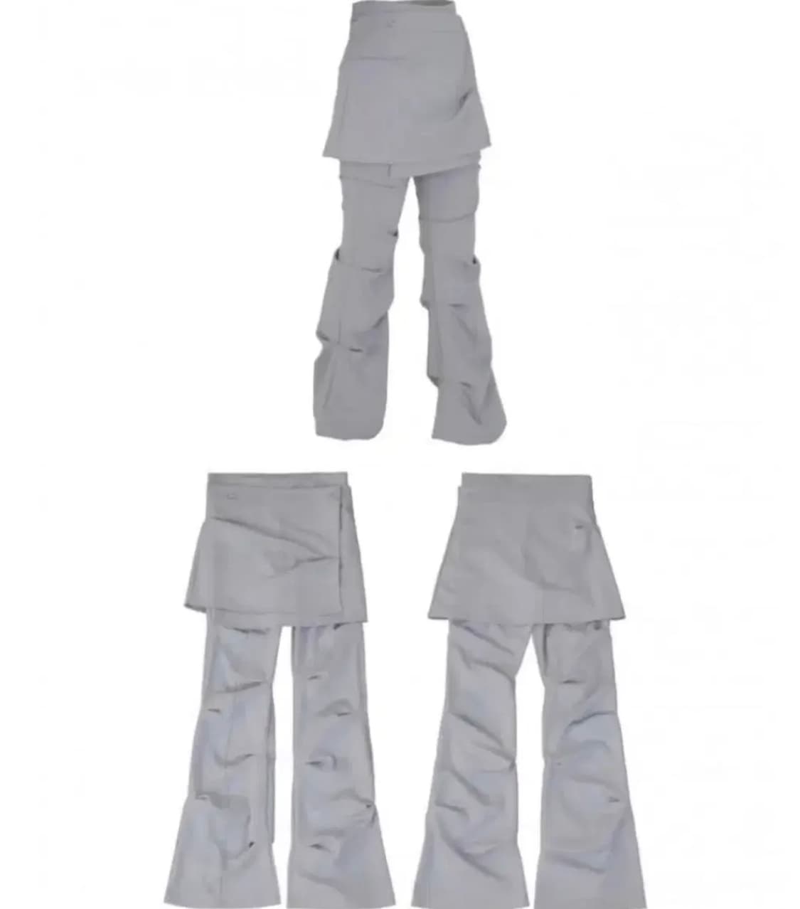 오호스 랩 오버 트랙팬츠 그레이 m 상품이미지1