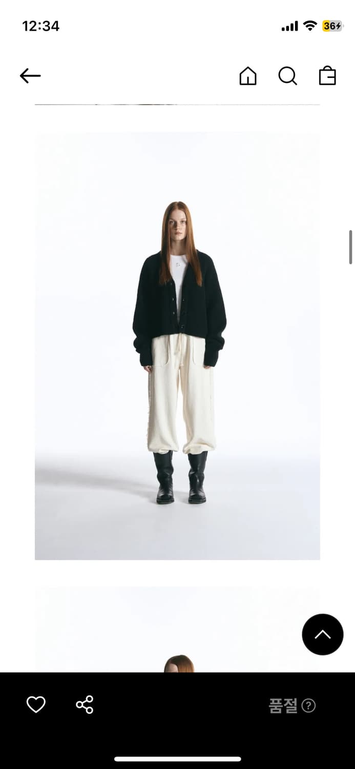 인사일런스 우먼 알파카 크롭 가디건 블랙 상품이미지1