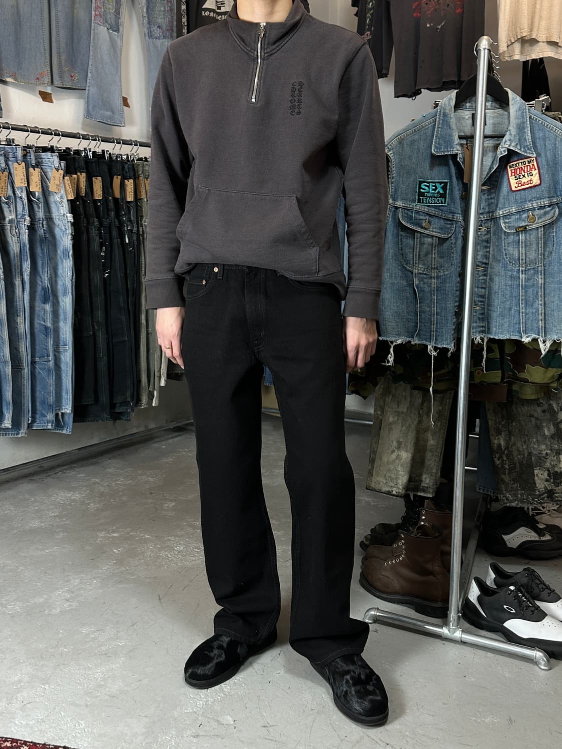 90's 빈티지 리바이스 517 블랙 플레어진 신품급 컨디션 상품이미지4