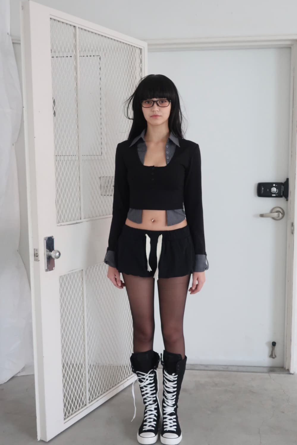 LAYERED SHIRT SLEEVE [BLACK] 사이즈 M 상품이미지4