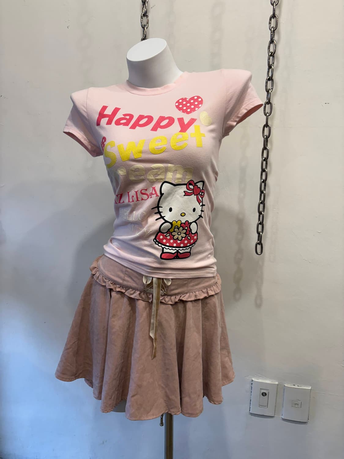 liz lisa x hello kitty 리즈리사 헬로키티 핑크 티셔츠 상품이미지6