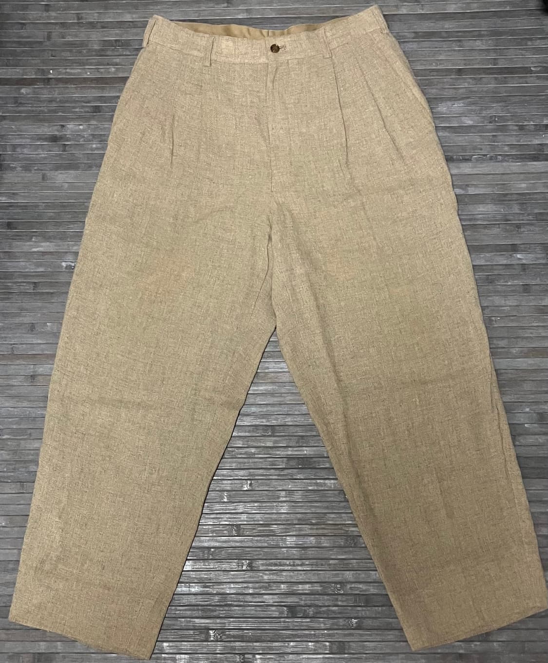 Beige wide wool slacks 상품이미지1