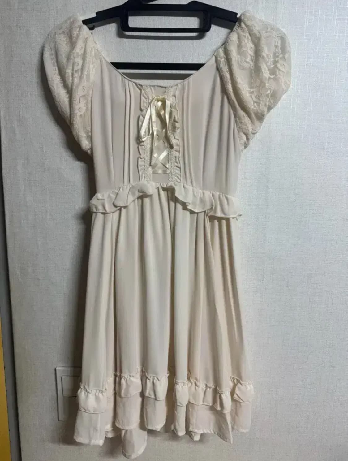 🌸 AXES Femme (엑시스팜) 레이스 퍼프 리본 원피스 🌸  상품이미지3