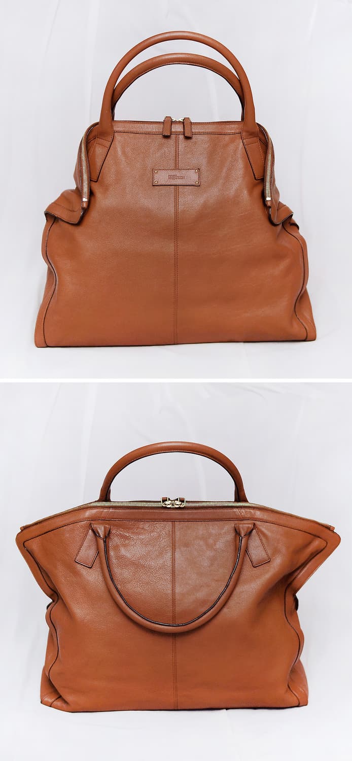 알렉산더 맥퀸 드 만타 브라운 카프스킨 레더 빅토트.숄더백 상품이미지3