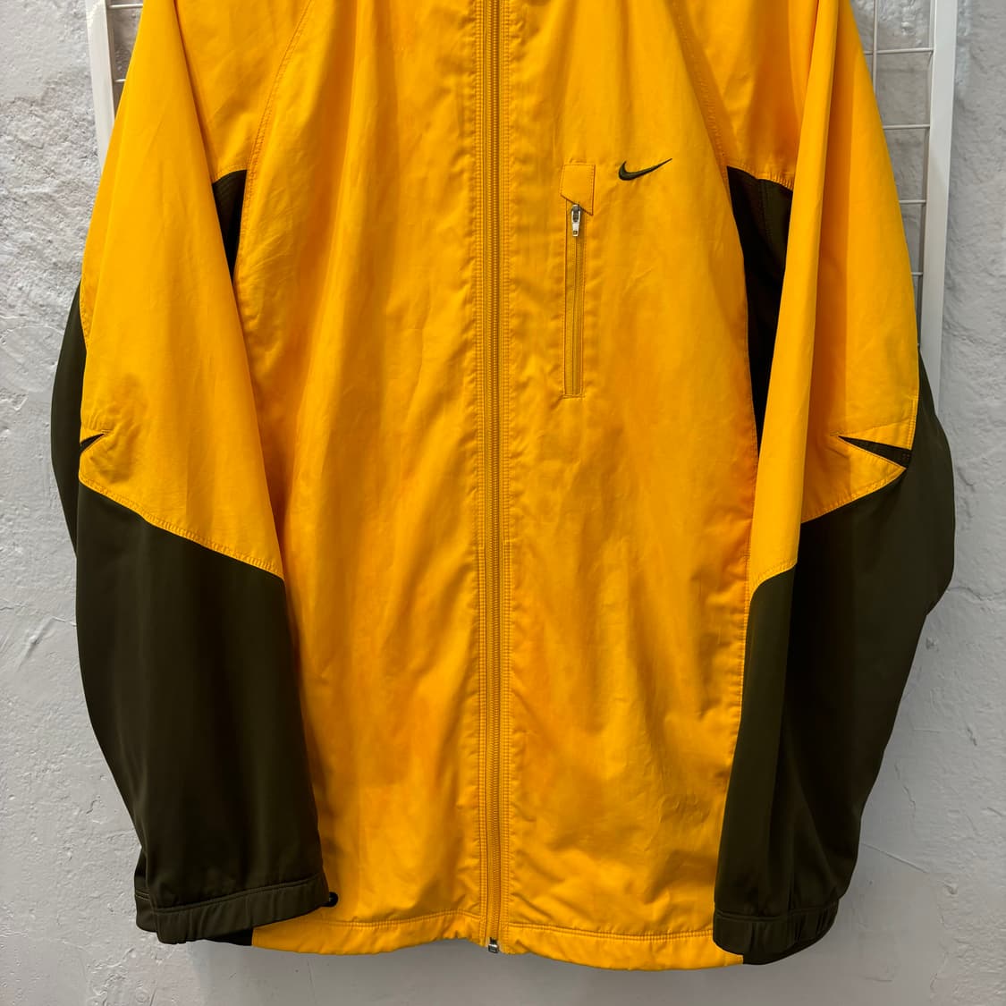 00s 나이키 올드스쿨 옐로 카키브라운 바람막이 자켓 XL 상품이미지4