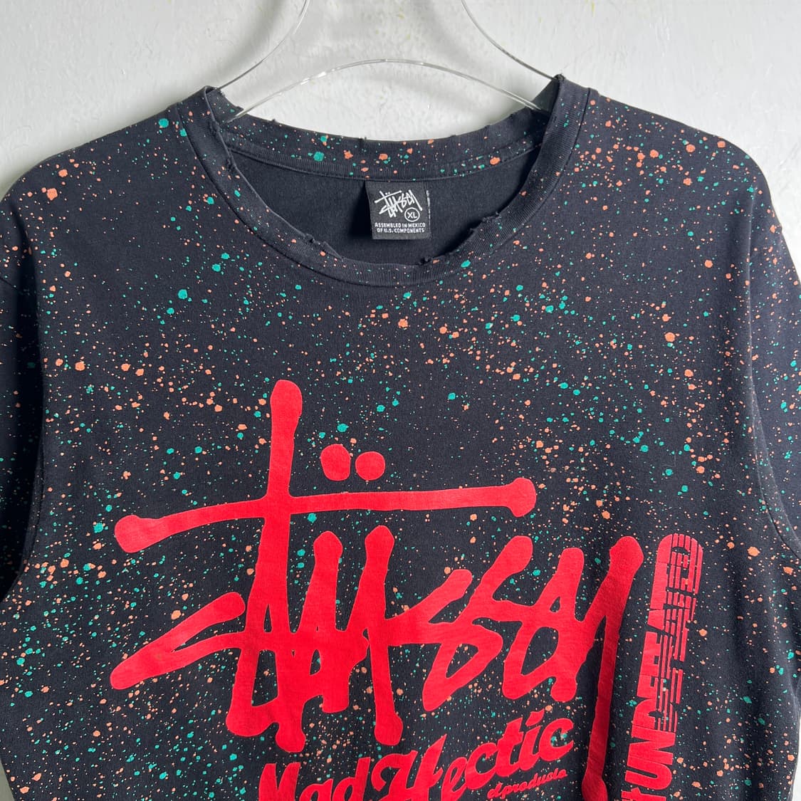 Stussy 올드 스투시 트리플 쓰렛 페인팅 반팔 티셔츠 XL 상품이미지5