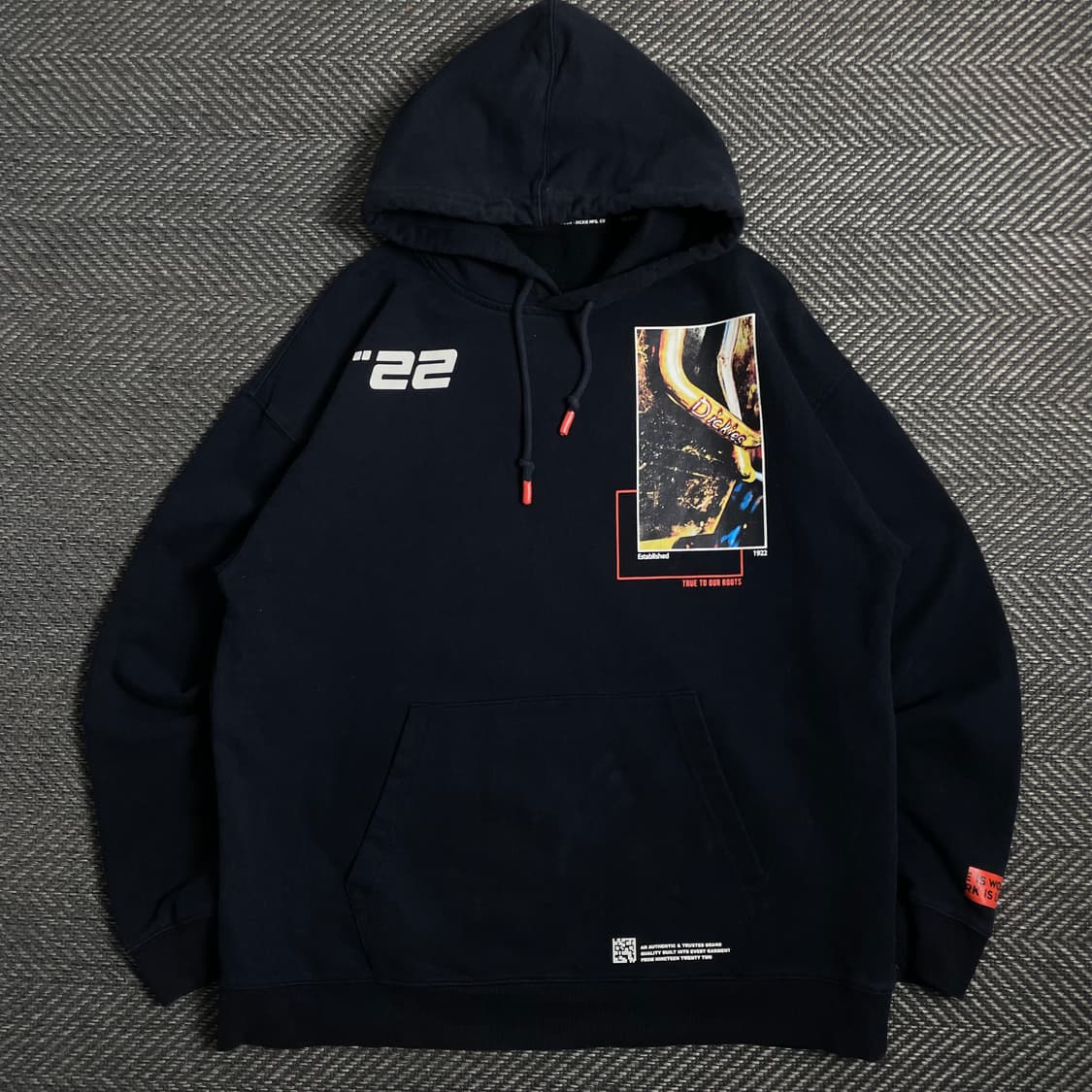 00s 디키즈 패치워크 그래픽 박시핏 후드 티셔츠y 4777 상품이미지2