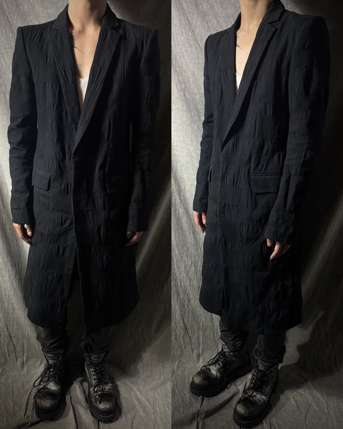 D.HYGEN Patch Tuck Textured Long Coat    상품이미지1