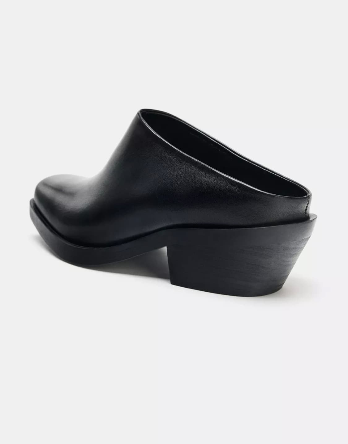 자라 하네스 버클 메탈 스터드 리얼레더 블랙 바이커 뮬 클로그 상품이미지2