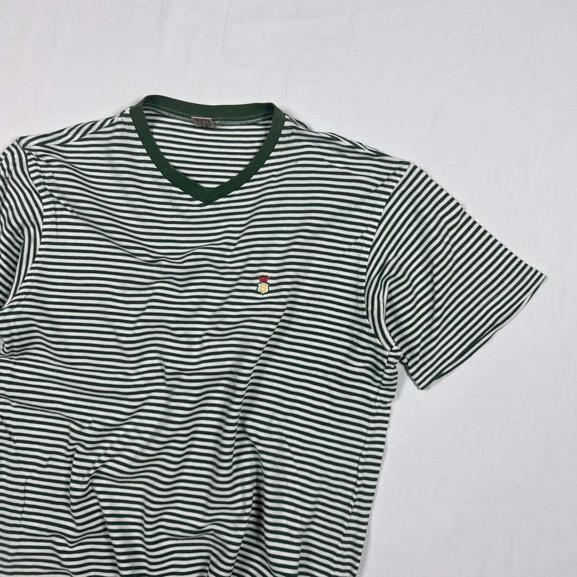 90‘s 스투시 stussy s 크라운 로고 스트라이프 반팔티 상품이미지3