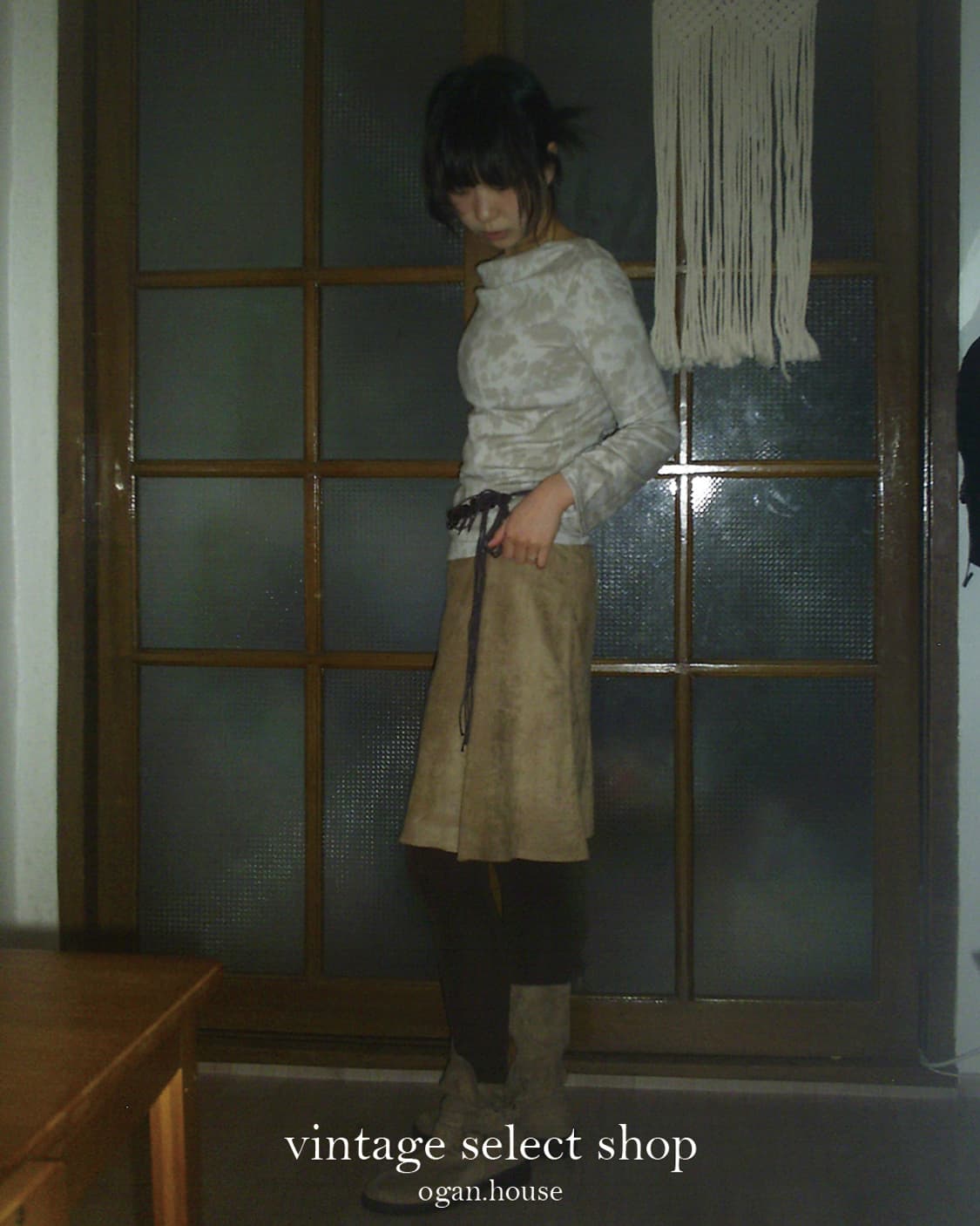 vintage a-line suede skirt 상품이미지5