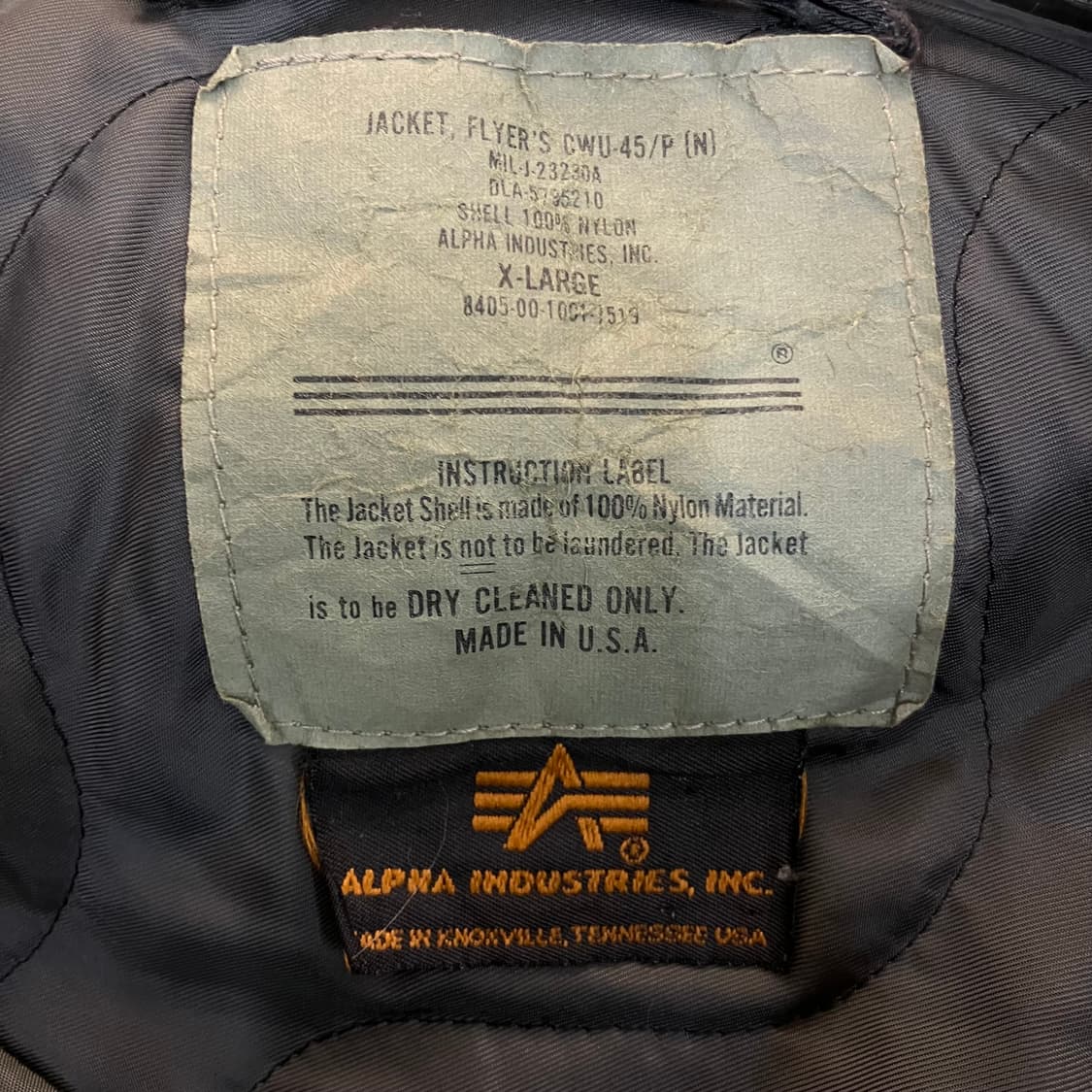알파인더스트리 CWU-45/P 플라이트 점퍼 XL 상품이미지3