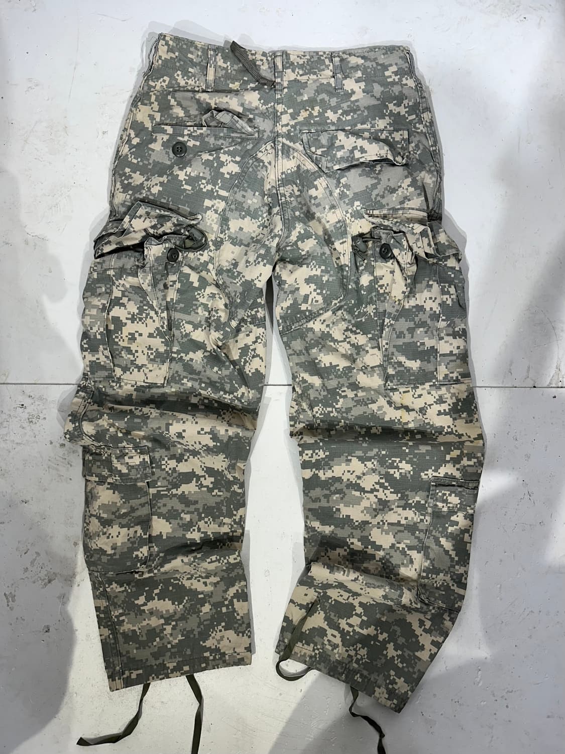 빈티지 카키 카모 와이드 밀리터리 카고 팬츠  상품이미지5