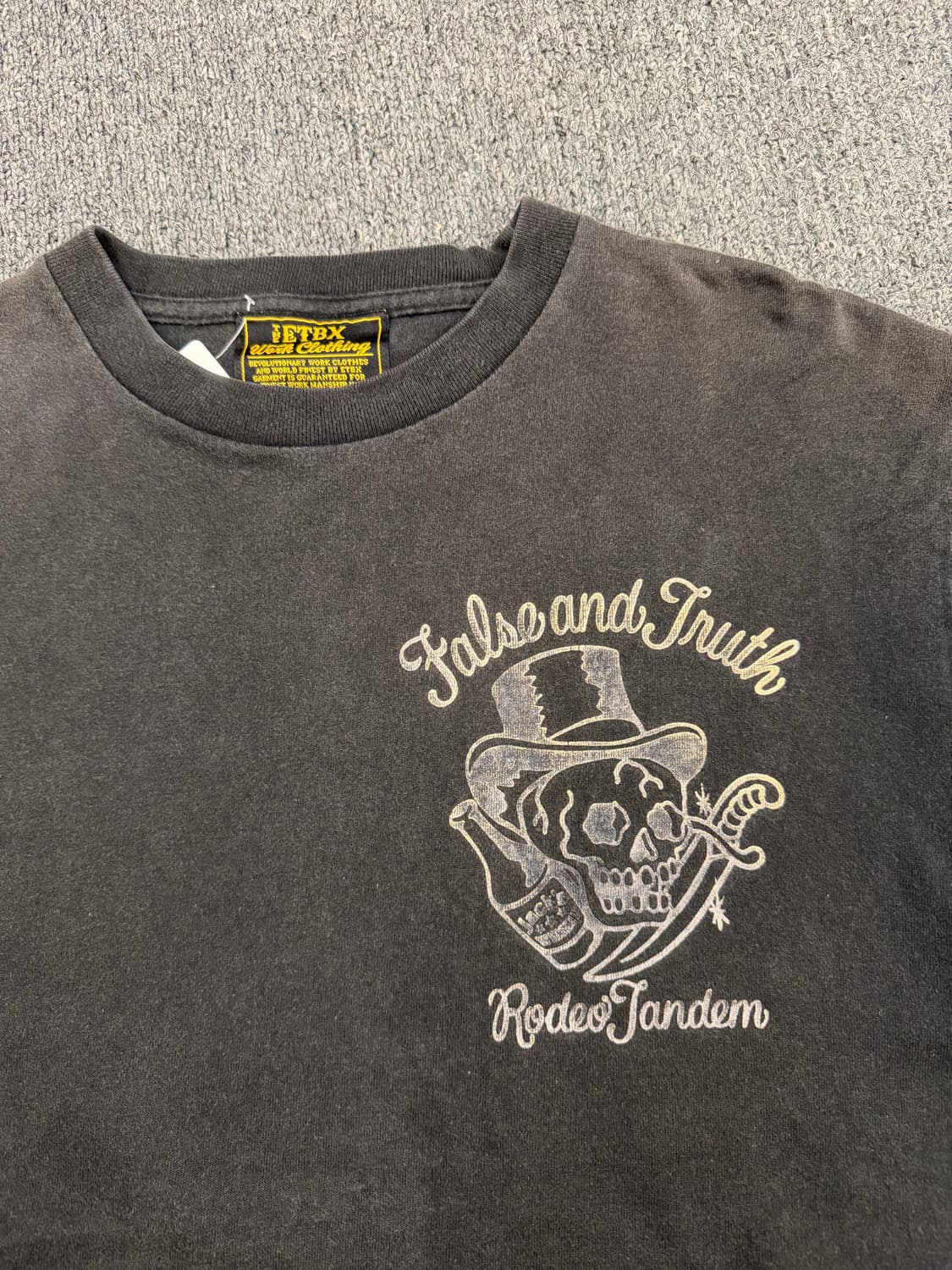 OS) Etbx 빈티지 스컬 프린팅 반팔 티셔츠 상품이미지2