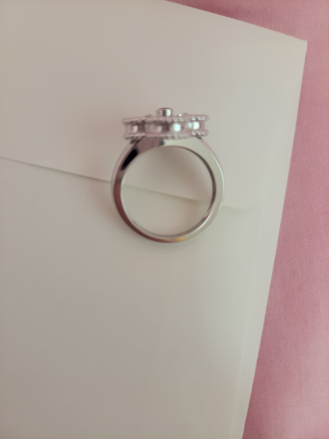 정품)급처3번착용!반클리프 빈티지 알함브라 마더오브펄 다이아1P 링 반지 상품이미지7