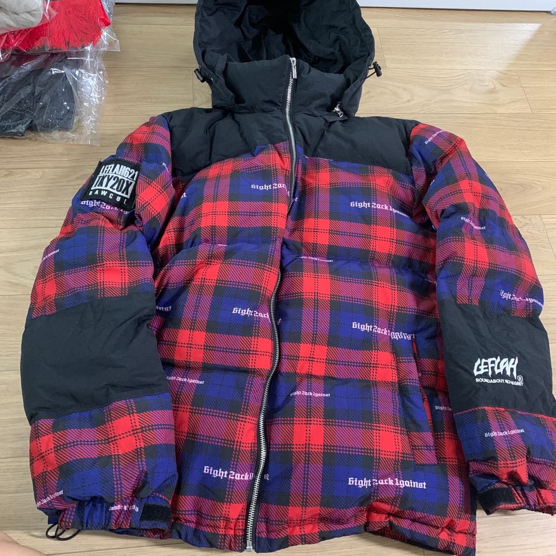 L)Leflah 레플러 체크 다운 패딩 상품이미지1