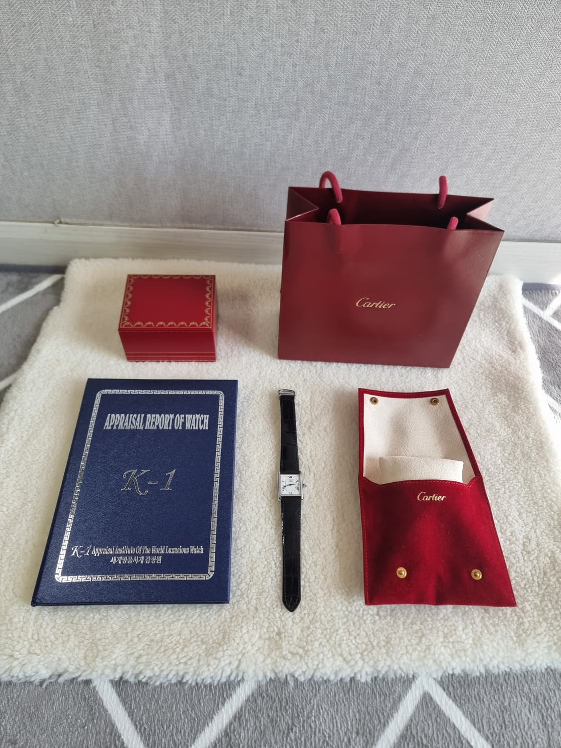 까르띠에 빈티지 탱크머스트 XL 짝수로만 다이얼 디버클 시계 (남녀 공용 상품이미지9