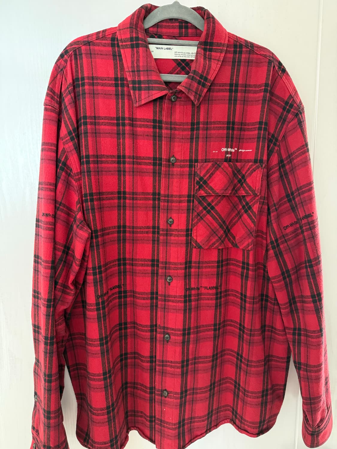 20ss 오프화이트 플란넬 애로우 셔츠 L size 상품이미지1