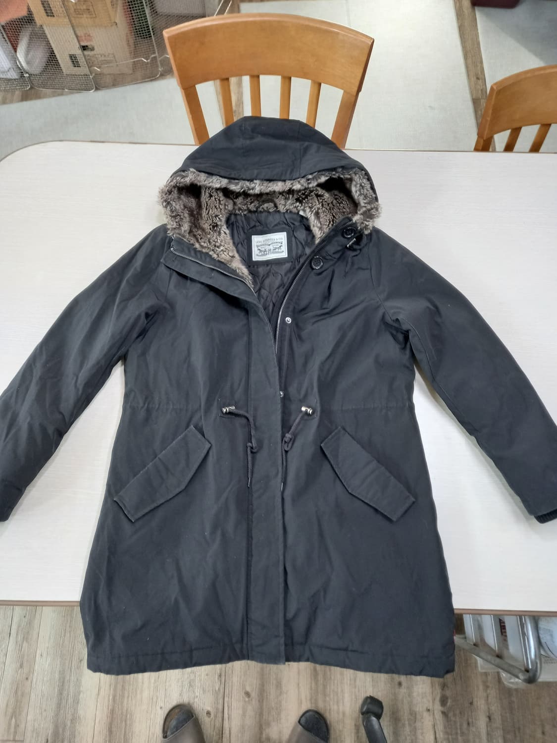 L100 리바이스 여성용 피쉬테일 야상패딩 블랙 L-684 상품이미지1