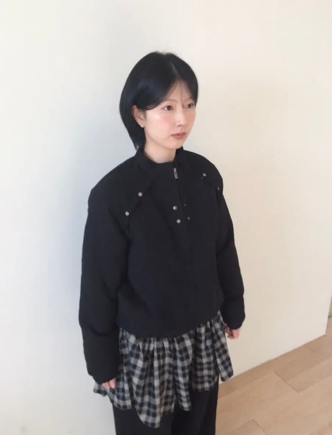 회렌 캐스팅 누빔 점퍼 블랙 웨스턴 자켓  상품이미지1