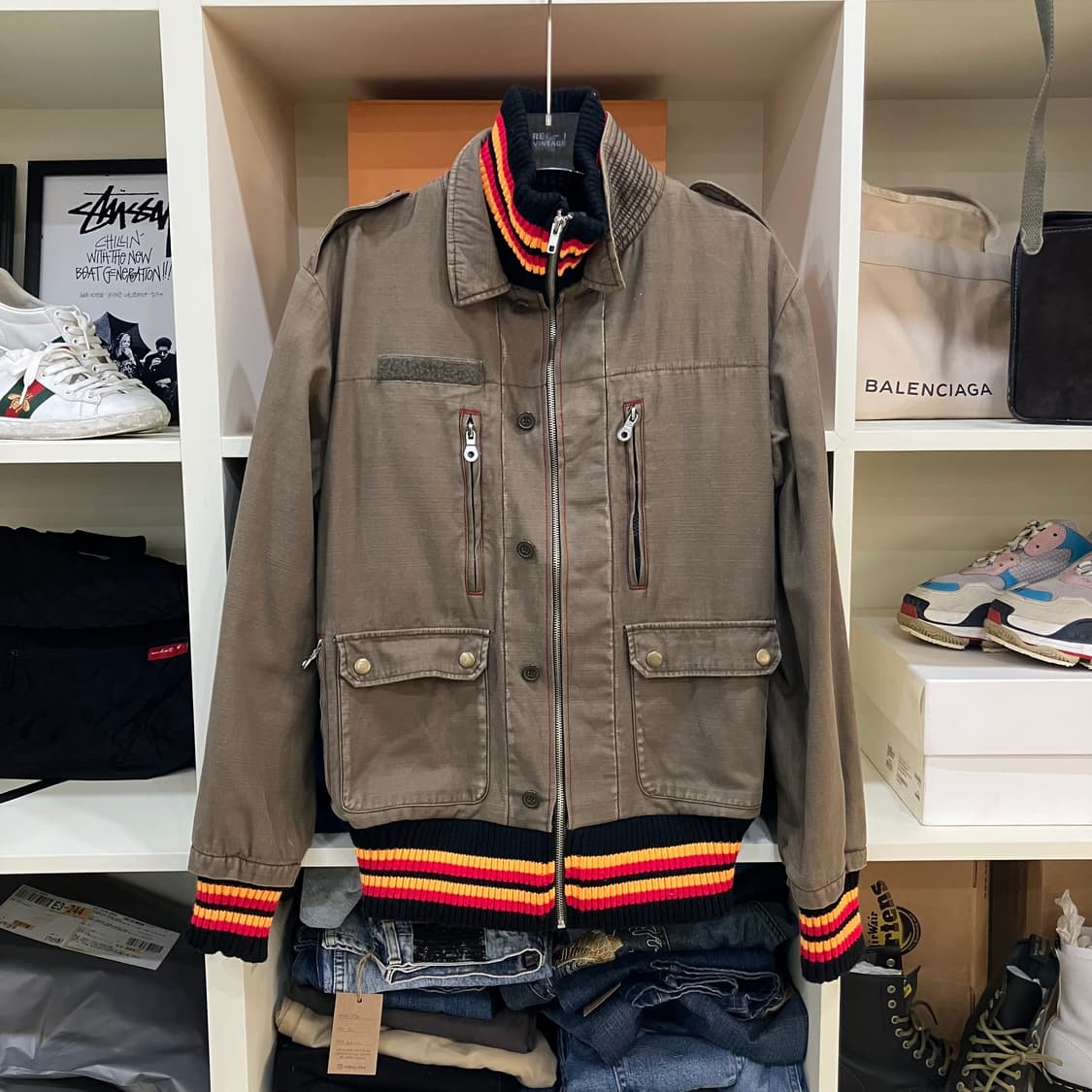 Corisco 카키 밀리터리 봄버 자켓 L 상품이미지1