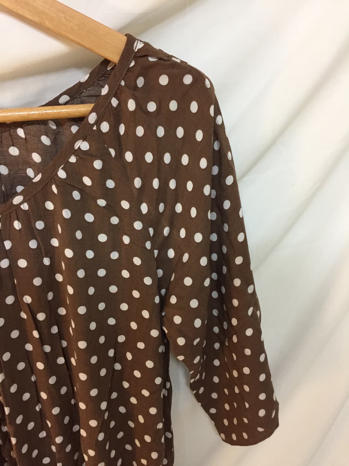 도트 브라운 블라우스 상품이미지4