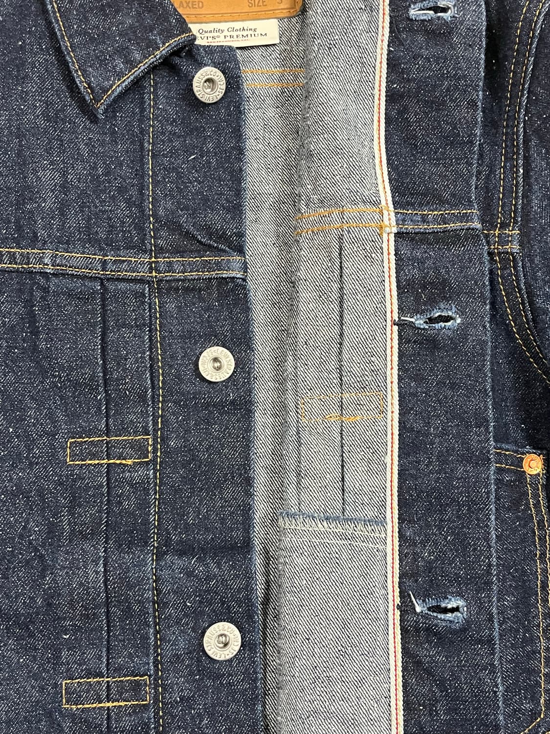 [GD착용] 리바이스 프리미엄 타입1 셀비지 데님자켓 S 상품이미지6