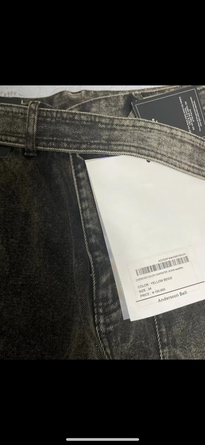 앤더슨벨 오버다이 컬러 카펜터 진 34 새상품!!!!!!!!!! 상품이미지4