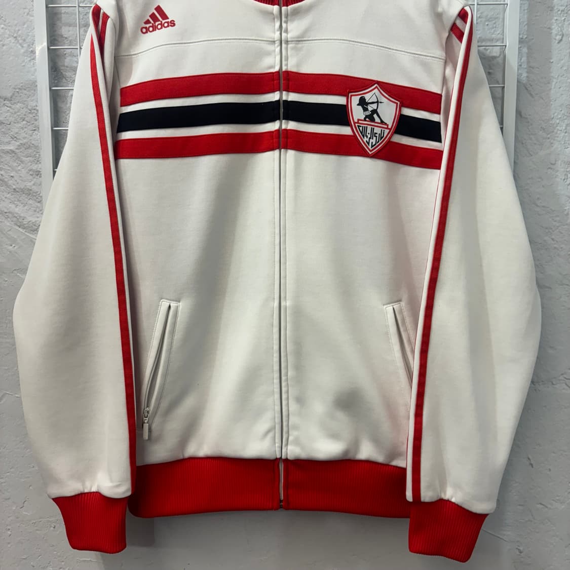 아디다스 자말렉 FC 흰 빨 트랙탑 져지 L 상품이미지4