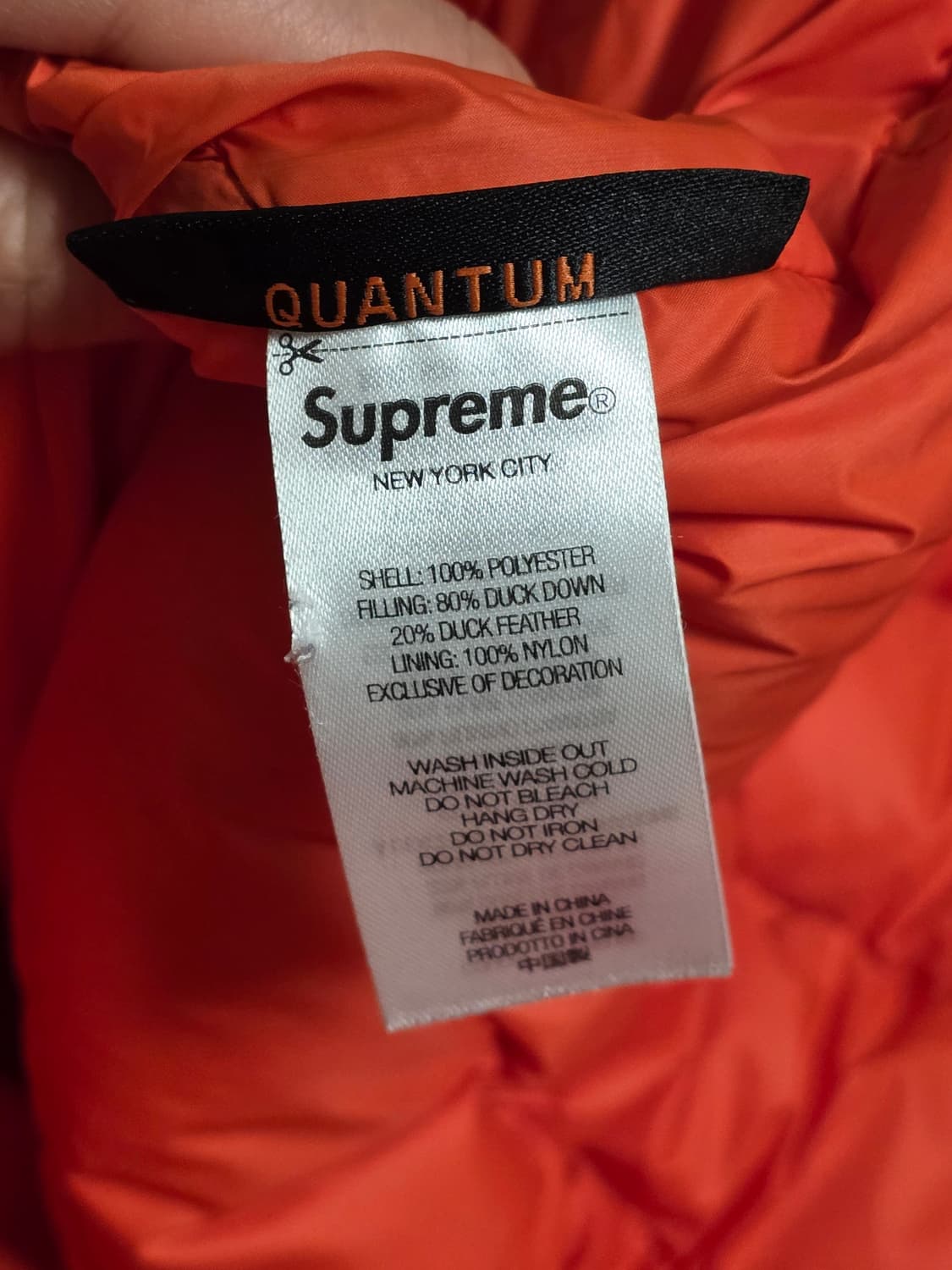 슈프림 마이크로 다운 하프 집 오렌지-s size 상품이미지3