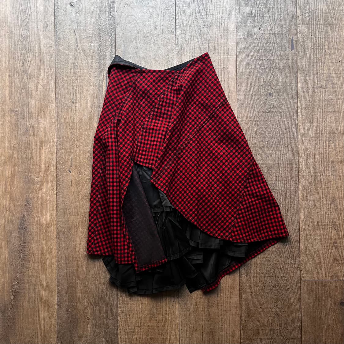 Gingham Check Asymmetry Docking Skirt 상품이미지9