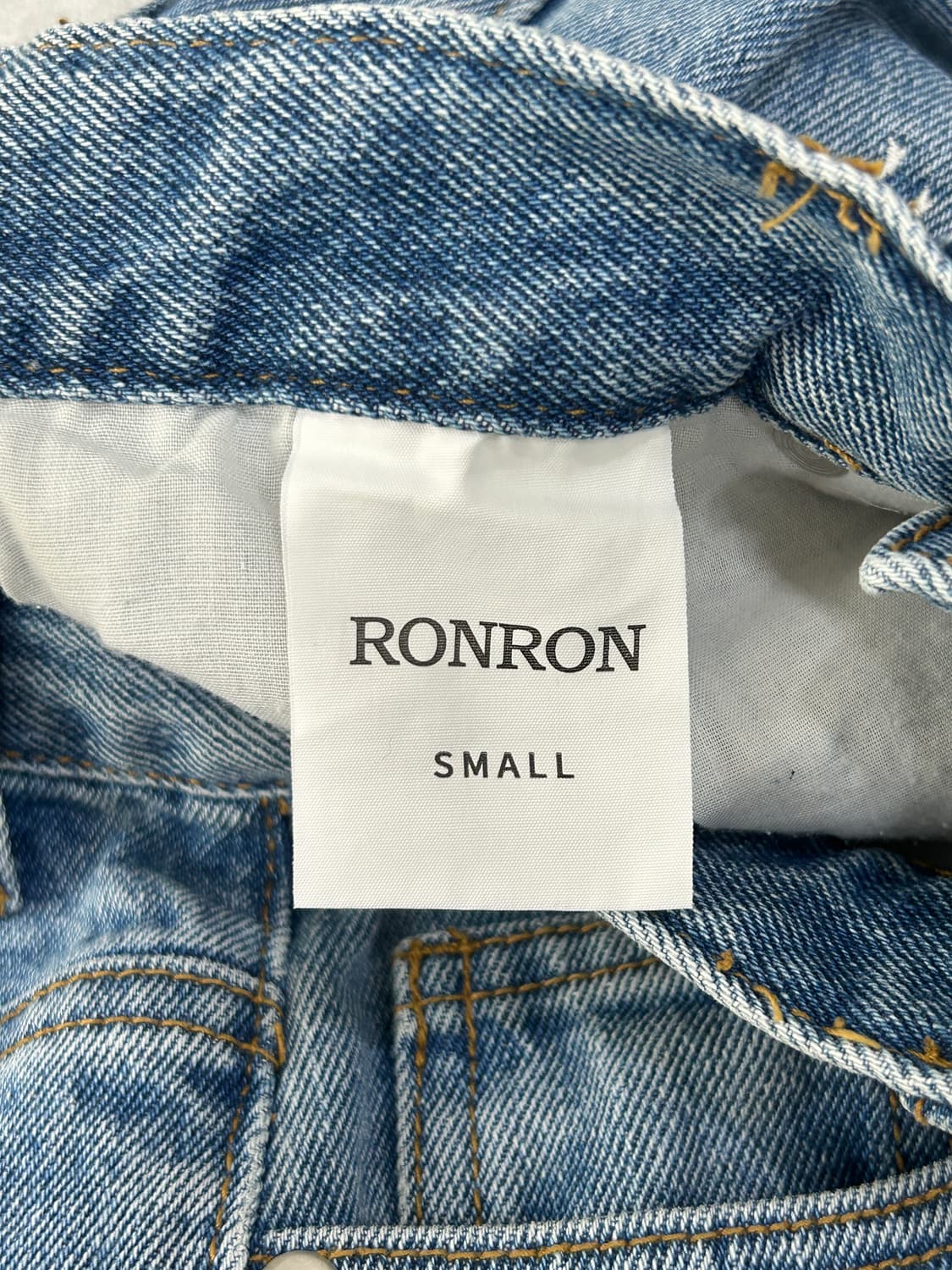 론론 RONRON 리본 자수 데님 반바지 S사이즈 상품이미지9