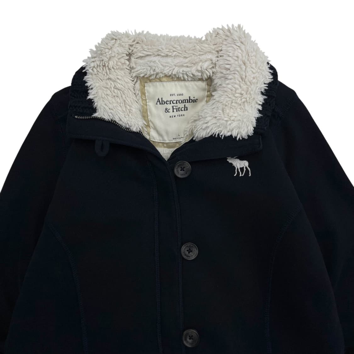 아베크롬비 순록 양털 네이비 버튼 집업 L 상품이미지6