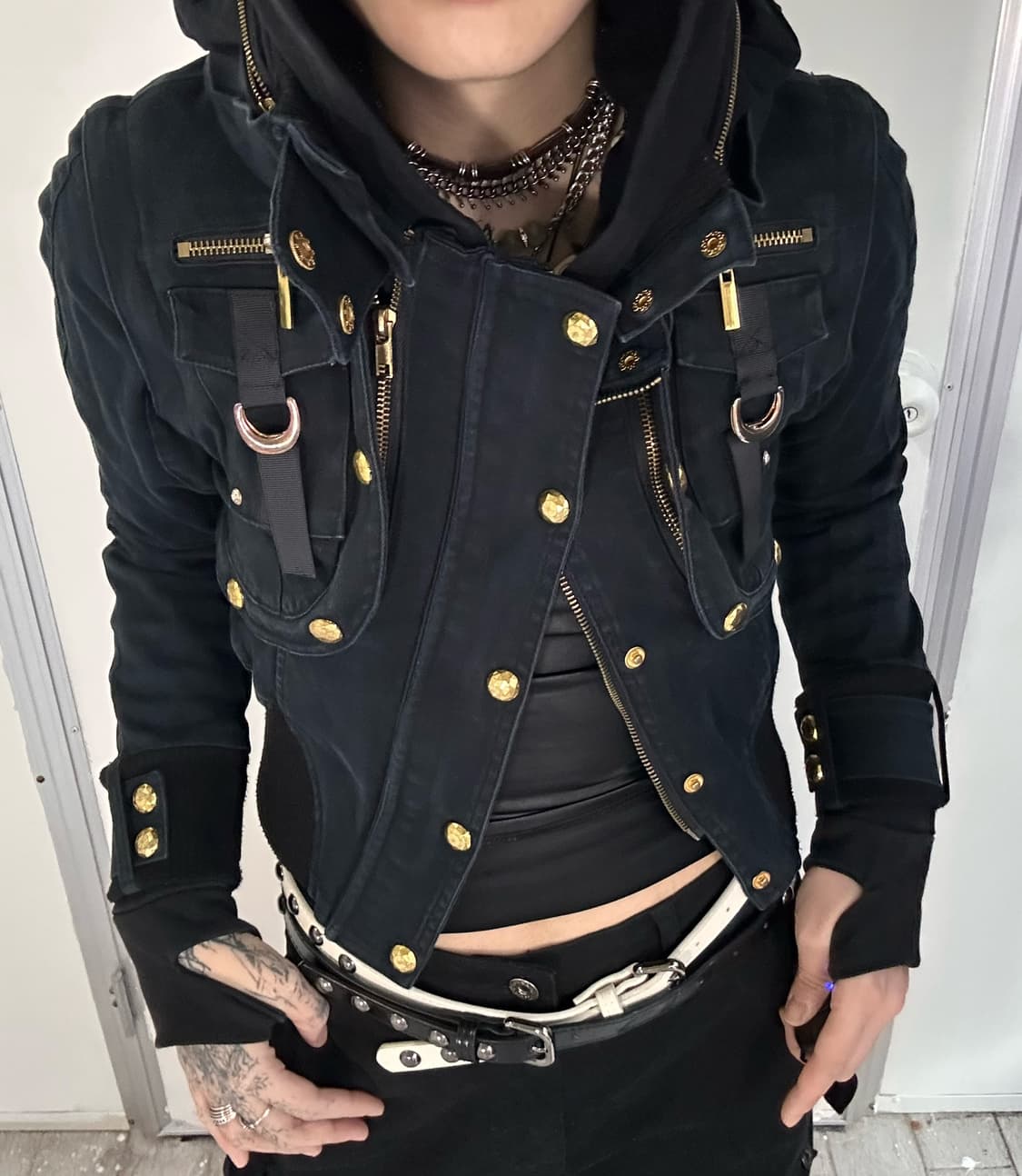 MARS gold button crop jacket 상품이미지1