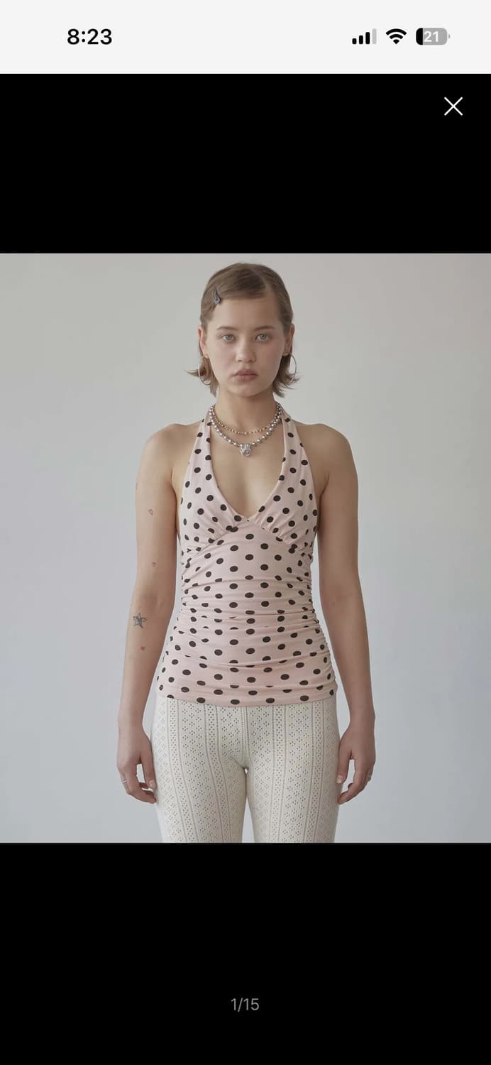 스컬프터 Dot Halter Top Pink (S) 상품이미지4