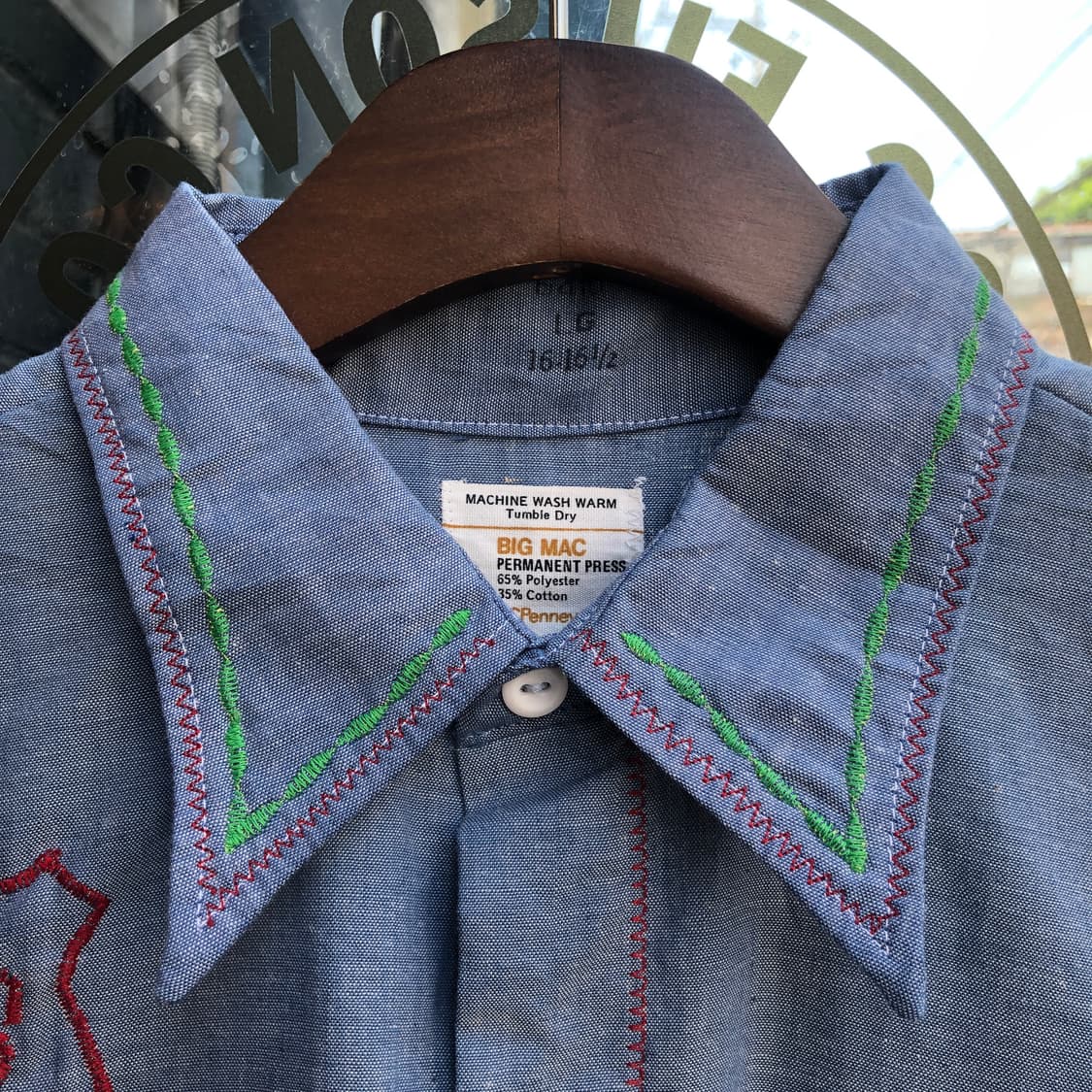 70s Vintage chambray shirt-XL 상품이미지5