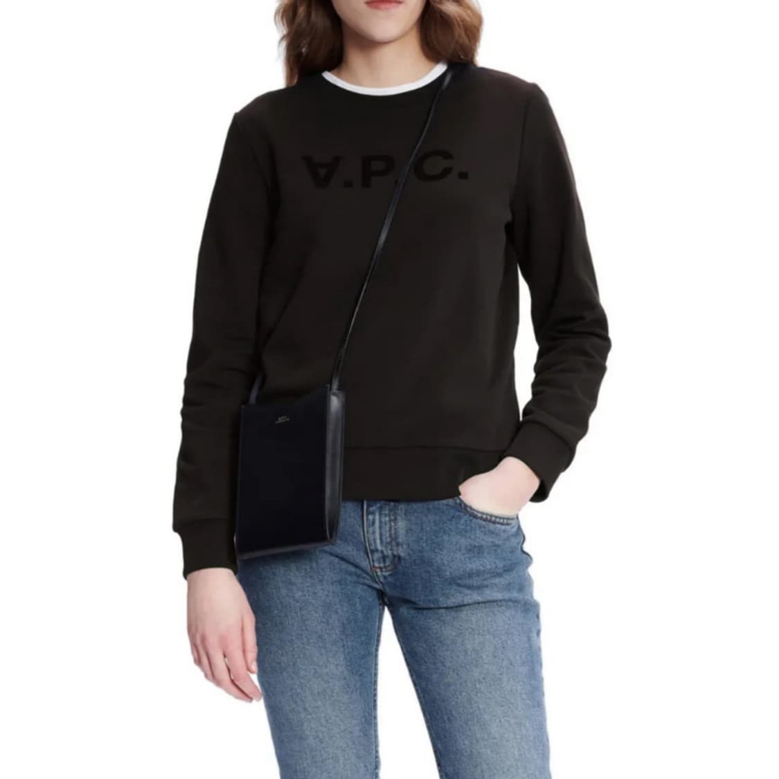 A.P.C 아페쎄 벨벳 로고 맨투맨 (S) 상품이미지2