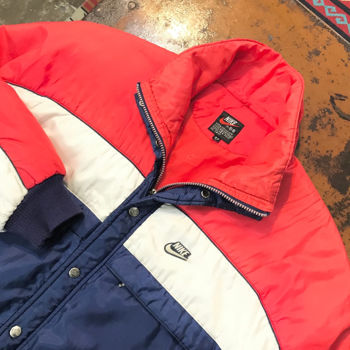 80s 나이키 레드 컬러링 푸퍼 패딩 점퍼 남성 110 사이즈  상품이미지2