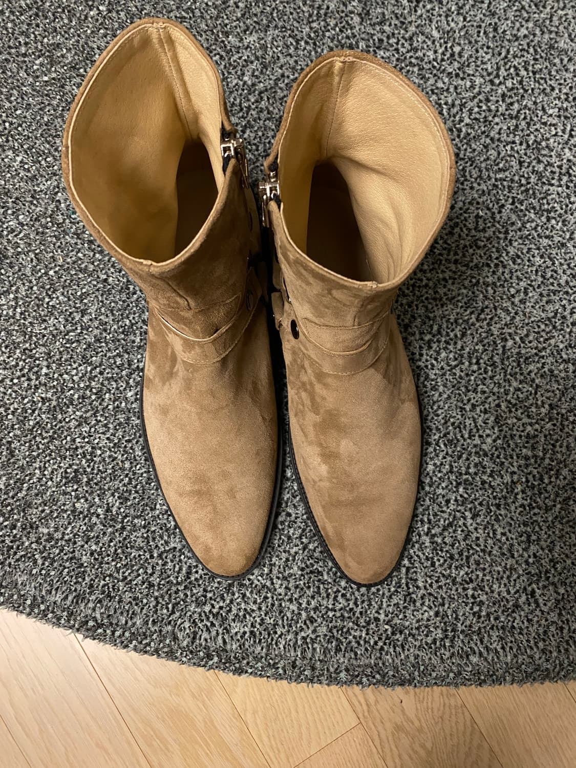 피렌체 아뜨리에 벨크로 스웨이드 집업 부츠(애쉬베이지) 상품이미지9