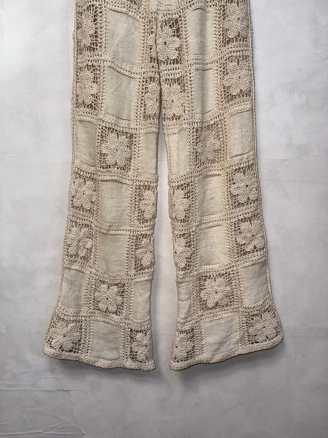 Ivory bohemian flower crochet pants 상품이미지3