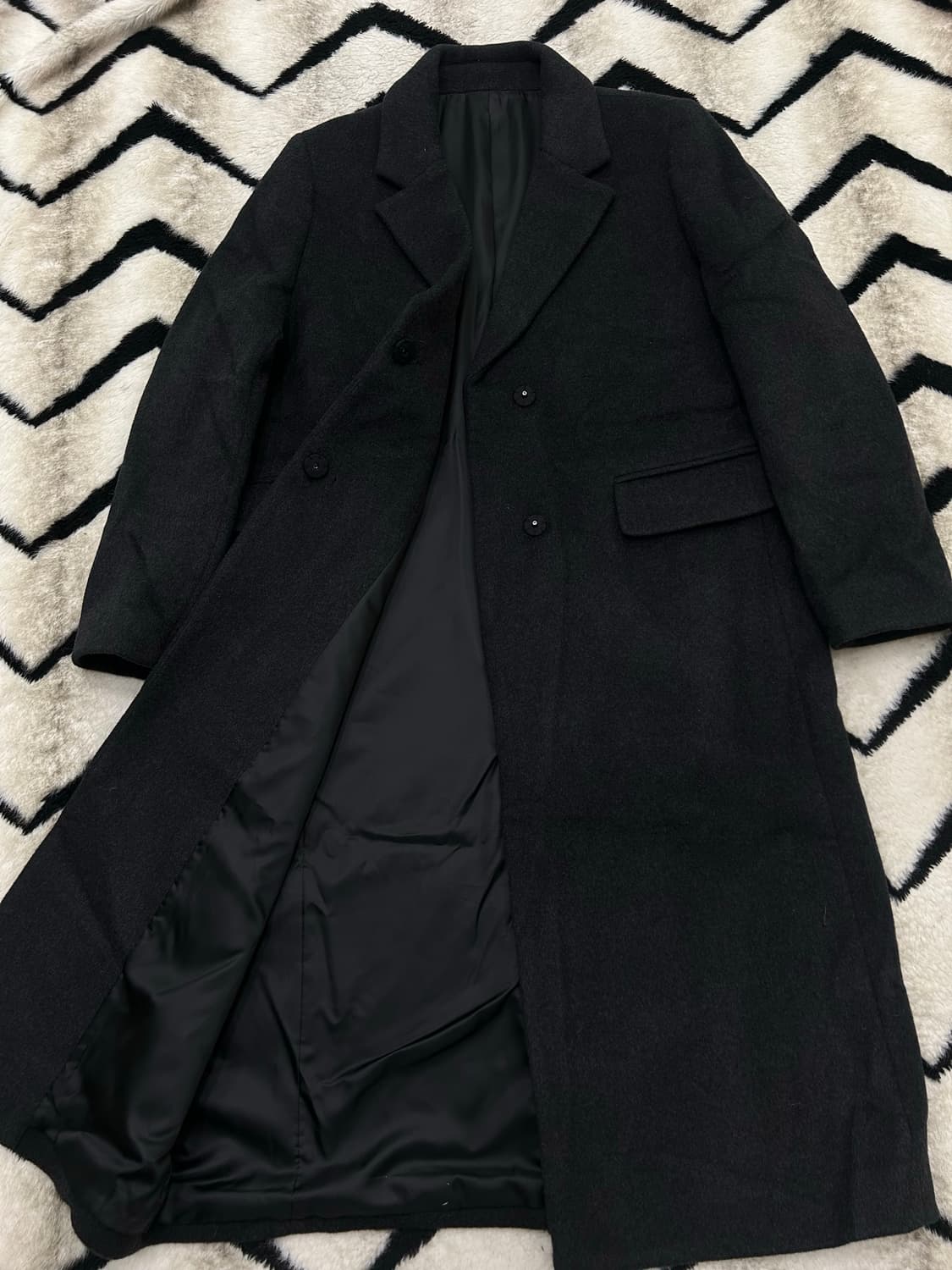 [여성L]무신사스탠다드 캐시미어 블렌드 체스터 롱코트/챠콜그레이 상품이미지3