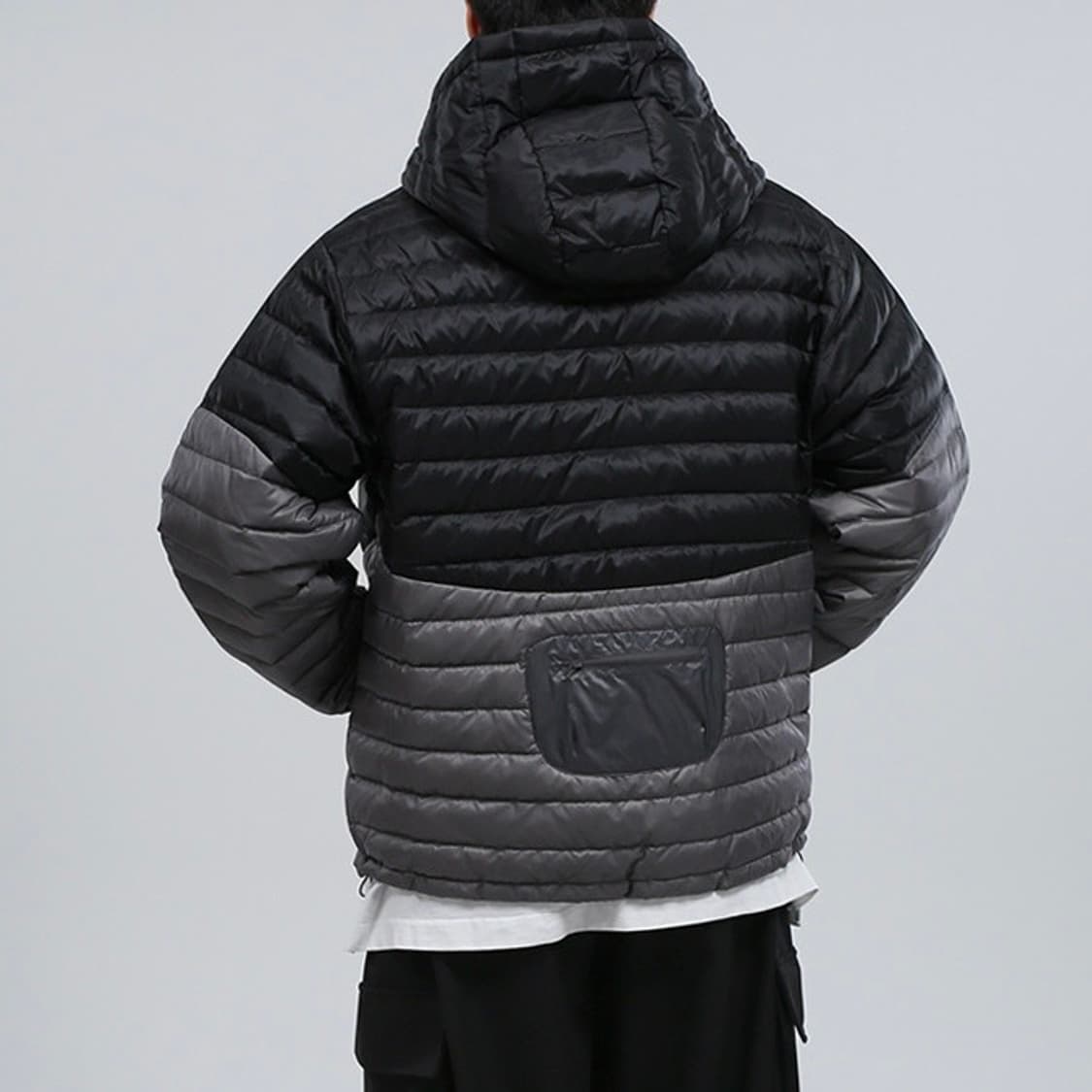 투톤 배색 자수 오버핏 덕다운 경량 점퍼 상품이미지10