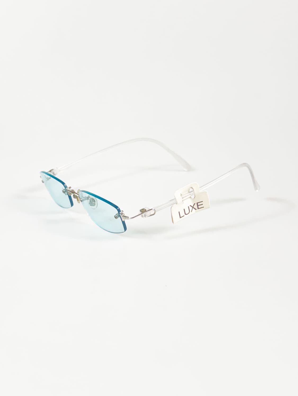 LUXE 무테 스퀘어 프레임 빈티지 틴트 안경 상품이미지3