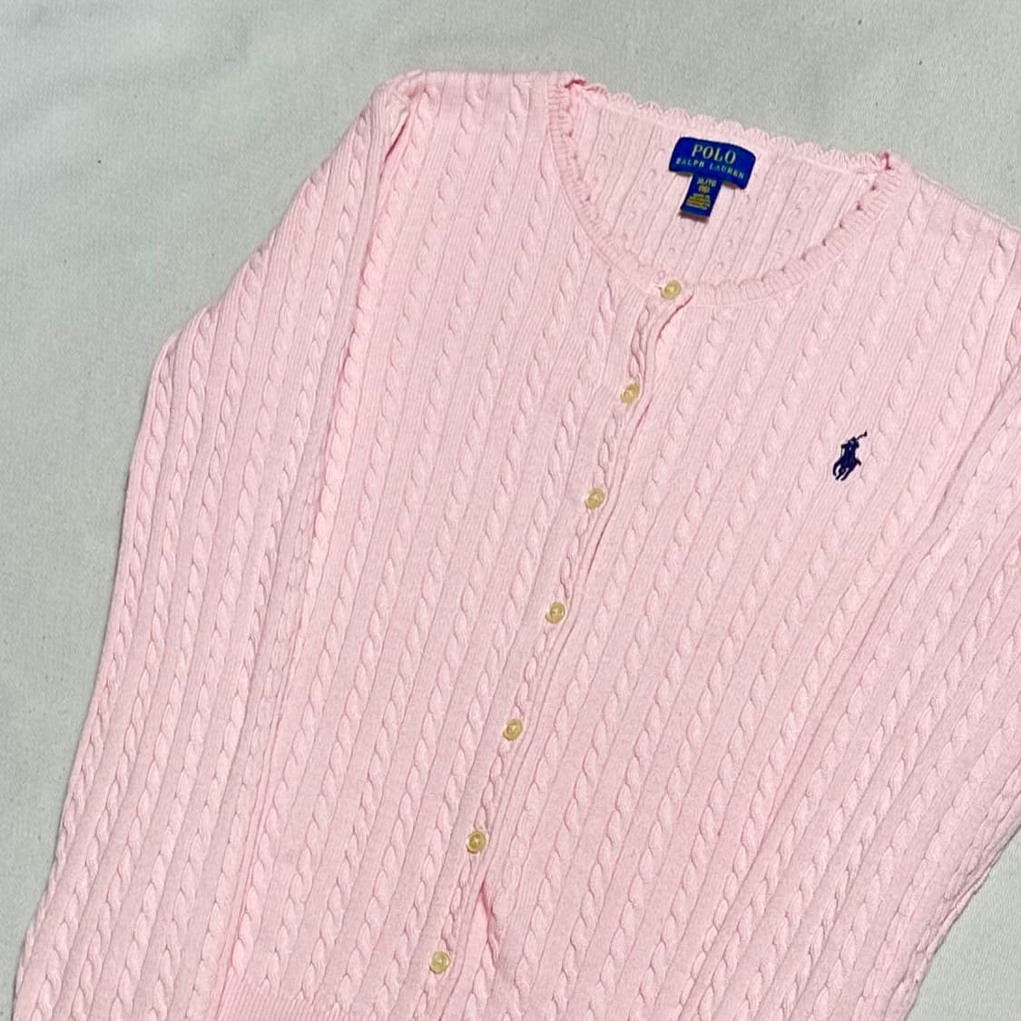 XL 폴로랄프로렌 여성 핑크 케이블 가디건 상품이미지1