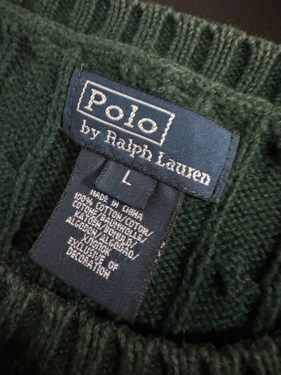 여성 폴로 랄프로렌 케이블 니트 S 그린 상품이미지3