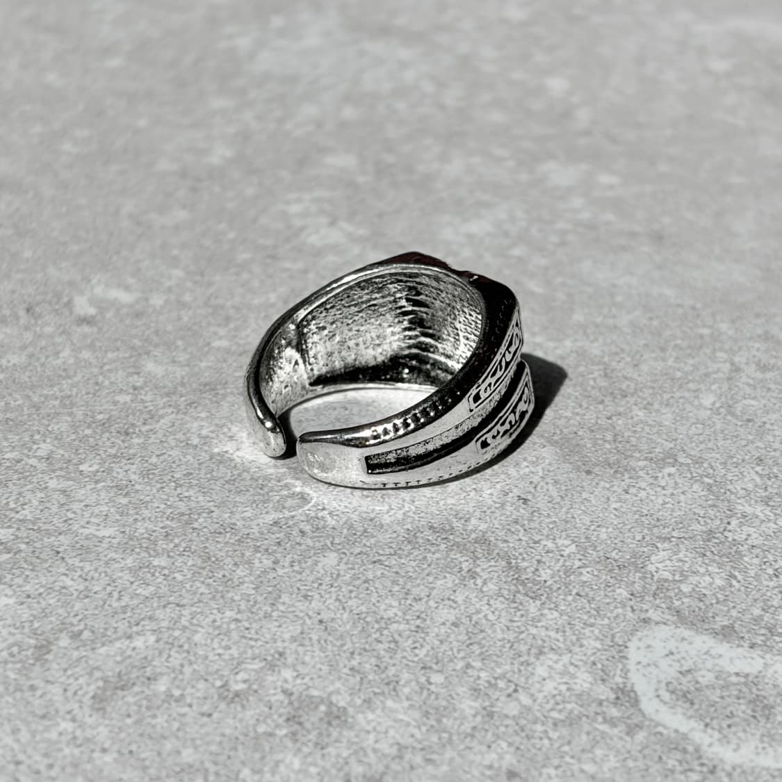 Oribell 볼드 크로스 실버 라지 오픈링 반지 상품이미지5