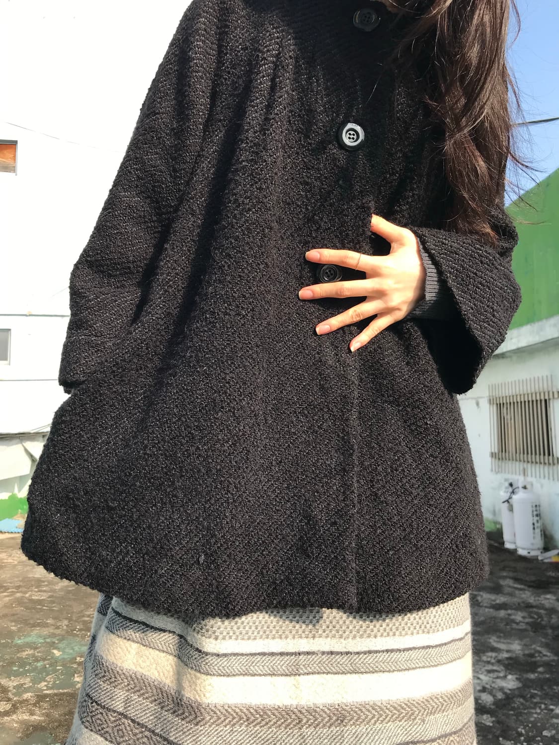 트위드 블랙 코트 상품이미지7
