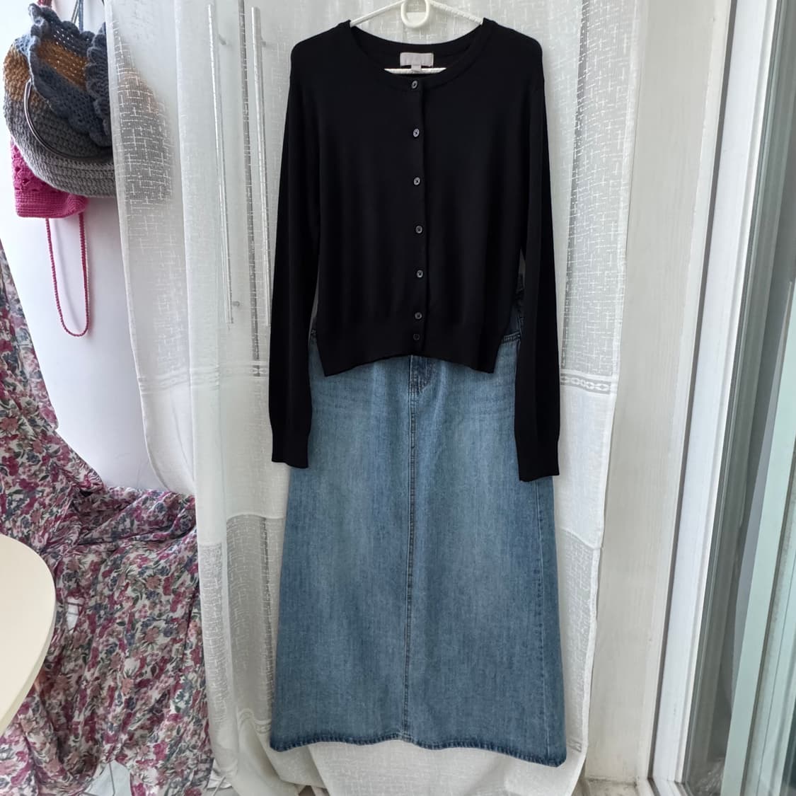 3/4 three quarter 데님 롱 스커트 M 상품이미지2