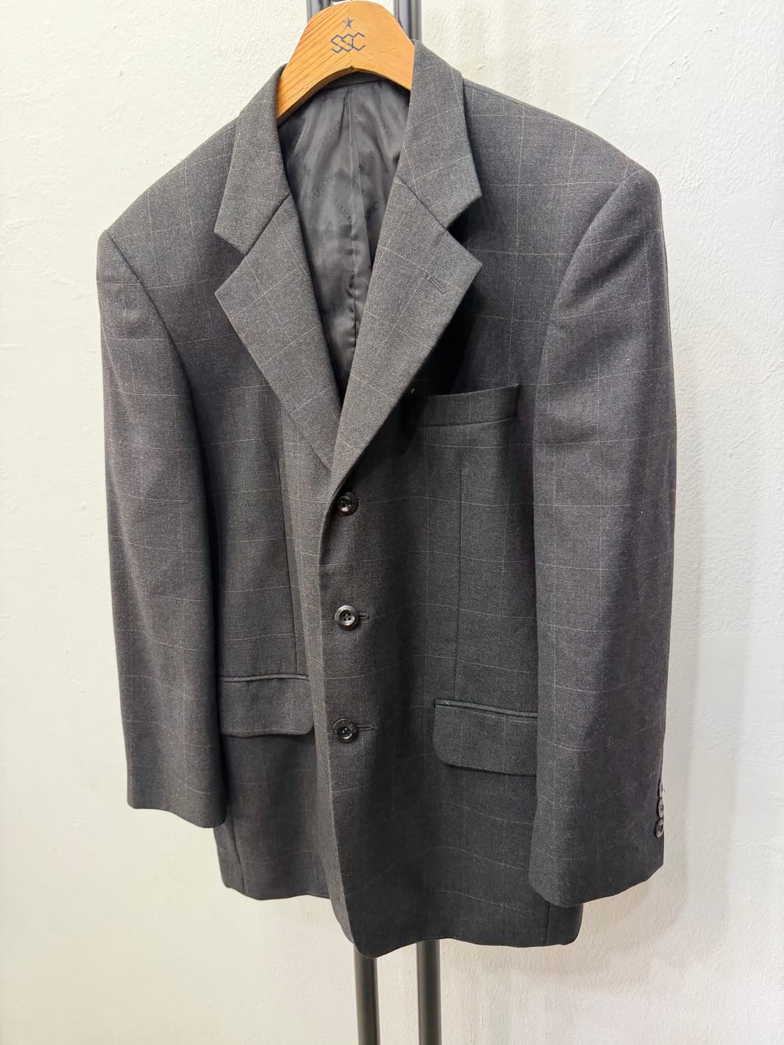 정품) BALMAIN 발망 체크무늬 남성 자켓 100 상품이미지3